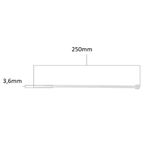 Abraçadeira de Nylon 3,6 x 250mm Natural com 100 Peças Eda 9YP