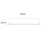 Abraçadeira de Nylon 3,6 x 300mm Natural com 100 Peças Eda 8NF