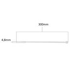 Abraçadeira de Nylon 4,8 x 300mm Natural com 100 Peças Eda 9LK