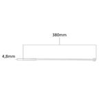 Abraçadeira de Nylon 4,8 x 380mm Natural com 50 Peças Fertak
