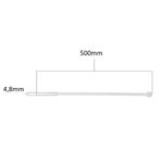 Abraçadeira de Nylon 4,8 x 500mm Natural com 100 Peças Eda 0AJ