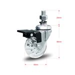 Rodízio Gel Giratório 50mm Com Rosca 3/8 pol e Freio Capacidade 40kg Colson