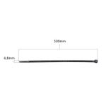 Abraçadeira de Nylon 4,8 x 500mm Preta com 100 Peças Eda 0AL