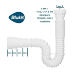 Sifão Tubo Extensivo Universal Branco 030101 Blukit
