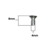 Parafuso Fenda Chata Cônica Inox M4 x 8mm