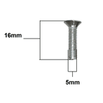 Parafuso Fenda Chata Cônica Inox M5 x 16mm