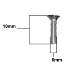 Parafuso Fenda Chata Cônica Inox M6 x 10mm