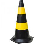 Cone de Sinalização 75cm Preto e Amarelo 