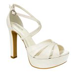SANDÁLIA DE NOIVA SALTO SUPER ALTO COM CRUZADO OFF WHITE