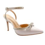 SCARPIN DE NOIVA LAÇO DE BRILHOS BRANCO