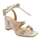 SANDÁLIA DE NOIVA 3 NÓS OFF WHITE