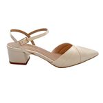 SCARPIN DE NOIVA SALTO BAIXO COM TRANÇADO SM OFF WHITE