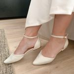 SAPATILHA DE NOIVA BICO FINO TRADICIONAL SM OFF WHITE