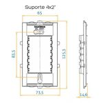 Placa 4x2 1 Posto Horiz Br Com Suporte Sleek - Margirius (16026)