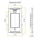 Placa 4x2 Cega Br Com Suporte Sleek - Margirius (16027)