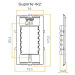 Placa 4x2 2 Postos Horiz Sep Br Com Suporte Sleek - Margirius (16024)