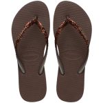 Chinelo Havaianas Slim Glitter II-Café