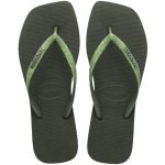  Chinelo Havaianas Slim Square Glitter-Verde Olive