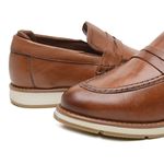 Sapato Casual Masculino Loafer de Couro Caramelo 158