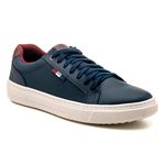 Tênis Masculino Em Couro Marinho Fork 16040