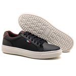 Tênis Masculino Em Couro Preto Fork 16040