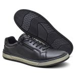 Tênis Sapatênis Masculino Couro Preto Ziper Lateral Fork 50231