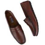 Mocassim Masculino Clássico de Couro Caramelo com Gravata 602