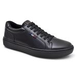 Tênis Masculino Em Couro Preto New Black 60402