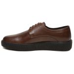 Sapato Casual Masculino de Amarrar de Couro Chocolate 611