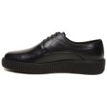 Sapato Casual Masculino de Amarrar de Couro Preto 611