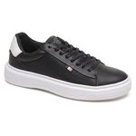 Tênis Masculino Em Couro Preto 672