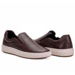 Tênis Sapatênis Casual Slip On Masculino Sintético Café CRE0075 
