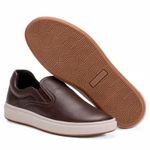Tênis Sapatênis Casual Slip On Masculino Sintético Café CRE0075 