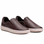 Tênis Sapatênis Casual Slip On Masculino Sintético Café CRE0075 