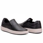 Tênis Sapatênis Casual Slip On Masculino Sintético Preto CRE0075
