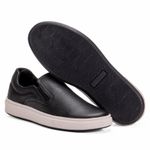 Tênis Sapatênis Casual Slip On Masculino Sintético Preto CRE0075
