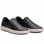 Tênis Sapatênis Casual Slip On Masculino Sintético Preto CRE0075