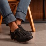 Tênis Sapatênis Masculino Sintético Preto Zíper Lateral ST170