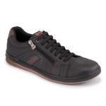Tênis Sapatênis Masculino Sintético Preto Zíper Lateral ST170