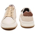 Tênis Sapatênis Masculino Zíper Elástico Palmilha Gel Sintético Off White TO3000