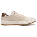 Tênis Sapatênis Masculino Zíper Elástico Palmilha Gel Sintético Off White TO3000