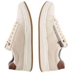 Tênis Sapatênis Masculino Zíper Elástico Palmilha Gel Sintético Off White TO3000