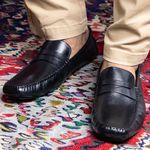 Sapato Casual Drive Penny Loafer Preto