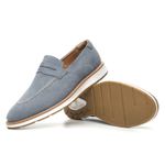 Sapato Masculino Social Loafer Premium Camurça Jeans