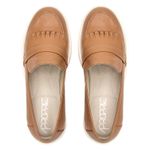 Mocassim Feminino Tratorado Aproprie Fringe Moderno Estiloso Confortável Caramelo