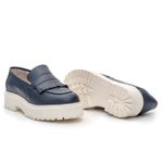 Mocassim Feminino Tratorado Aproprie Fringe Moderno Estiloso Confortável Marinho