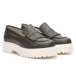 Mocassim Feminino Tratorado Aproprie Fringe Moderno Estiloso Confortável Musgo