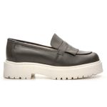 Mocassim Feminino Tratorado Aproprie Fringe Moderno Estiloso Confortável Musgo