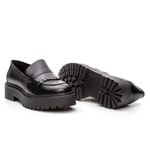 Mocassim Feminino Tratorado Aproprie Fringe Moderno Estiloso Confortável Preto