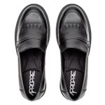 Mocassim Feminino Tratorado Aproprie Fringe Moderno Estiloso Confortável Preto